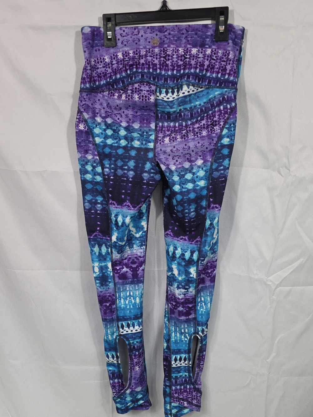 GAIAM Blue & Purple Patterned Women' Leggings Size Small (W16) - Picture 3 of 5